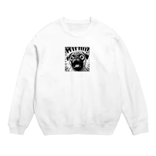 びっくりパグ Crew Neck Sweatshirt