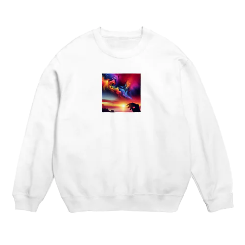 幻想的な夕焼け Crew Neck Sweatshirt