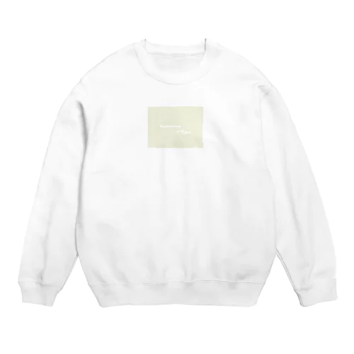 nemutai *plaster cream *milky green yellow Crew Neck Sweatshirt