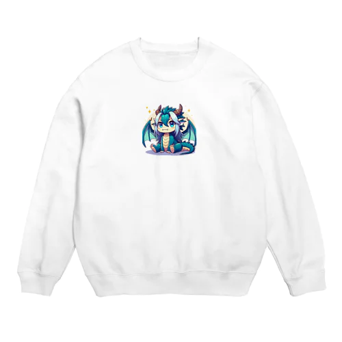 可愛らしいドラゴンマスコット Crew Neck Sweatshirt