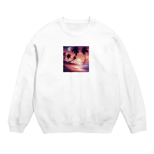 夕方の砂浜 Crew Neck Sweatshirt