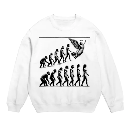 サルからヒトへの進化の過程。そして… Crew Neck Sweatshirt