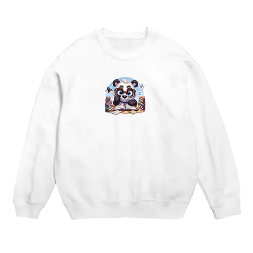 お勉強中のパンダ Crew Neck Sweatshirt