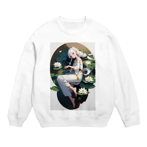 蓮花の少女 Crew Neck Sweatshirt