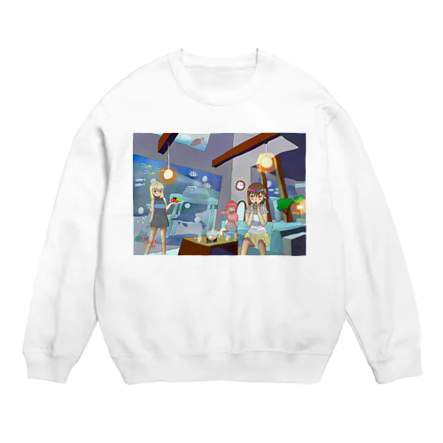 海の中の家の鍋パーティー Crew Neck Sweatshirt