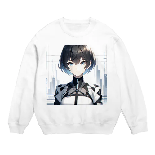 未来的なAI美女 Crew Neck Sweatshirt