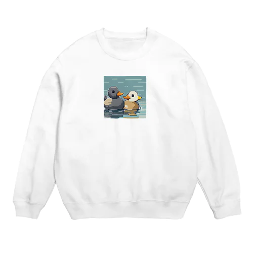 アヒルカップル Crew Neck Sweatshirt