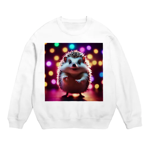 ダンスパーティーをしているハリネズミ Crew Neck Sweatshirt