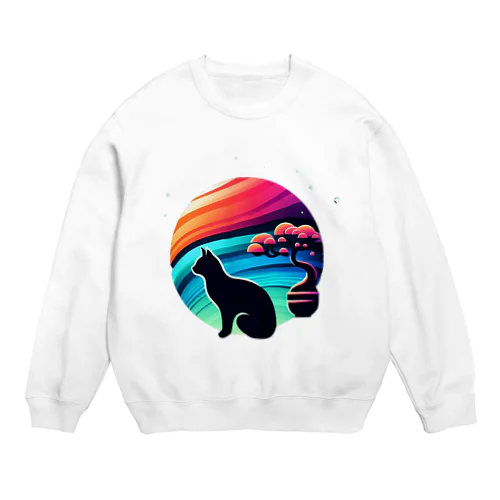 Colorful mood with cats 8 Crew Neck Sweatshirt