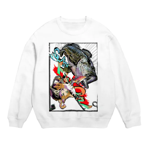 釣り猫 Crew Neck Sweatshirt