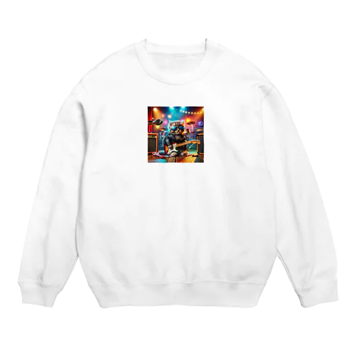 「ロック界の新星！かわいすぎる子猫ちゃんがミュージシャンデビュー！」 Crew Neck Sweatshirt