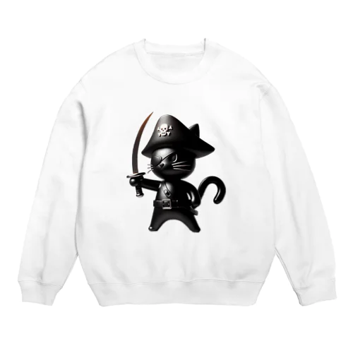 猫×海賊×フィギュア風 Crew Neck Sweatshirt