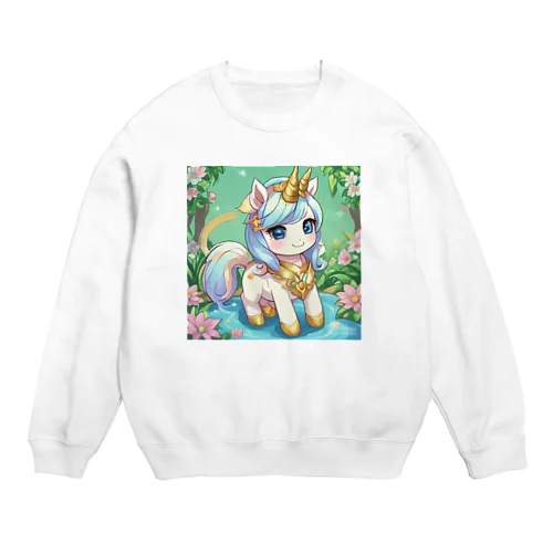 かわいいユニコーンのみこ Crew Neck Sweatshirt