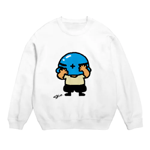 へるめっとおじさん・青 Crew Neck Sweatshirt