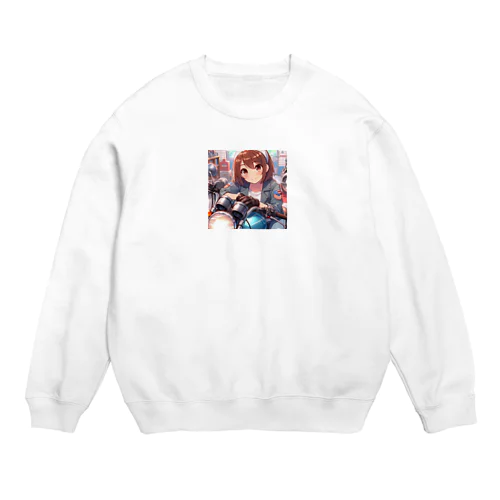 バイク女子　ばくおん系 Crew Neck Sweatshirt