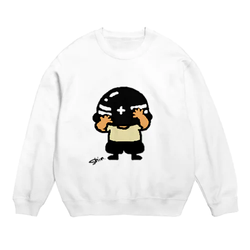 へるめっとおじさん　黒 Crew Neck Sweatshirt