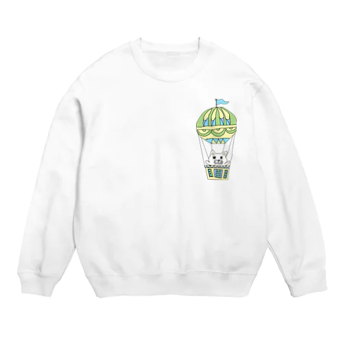 気球乗りねこ Crew Neck Sweatshirt