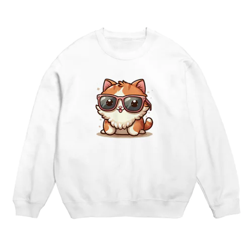 サングラスねこ① Crew Neck Sweatshirt