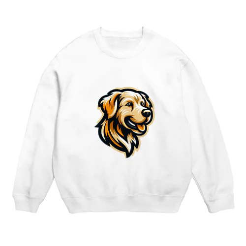 『キュートで愛らしい犬のイラストロゴ』 Crew Neck Sweatshirt