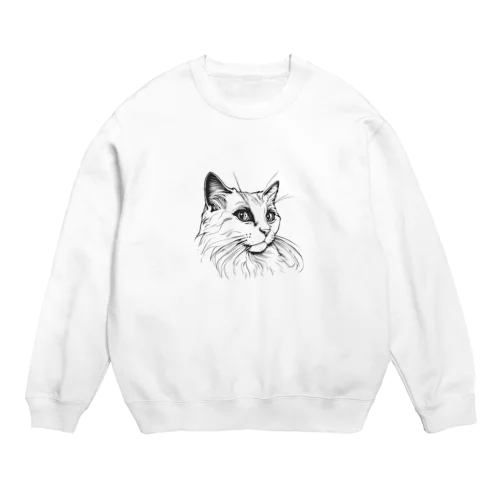 クリクリお目目のラグドール Crew Neck Sweatshirt