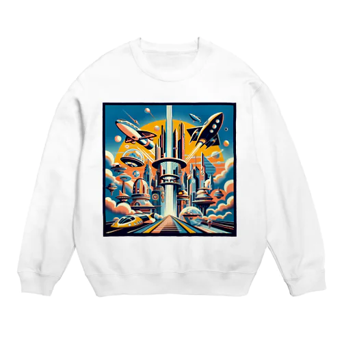 過去の未来観　retro-futurism design01 Crew Neck Sweatshirt