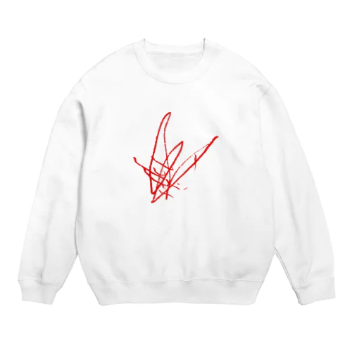 はじめてくれよん 赤 Crew Neck Sweatshirt