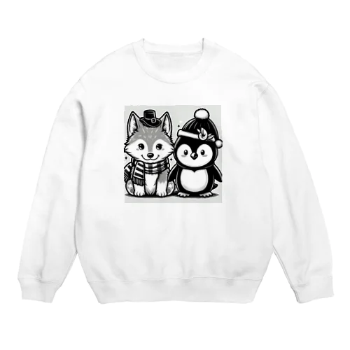 狼とペンギン Crew Neck Sweatshirt