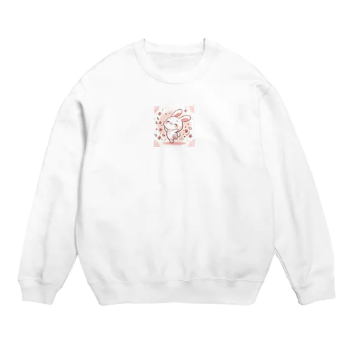 可愛いうさぎのグッズ Crew Neck Sweatshirt