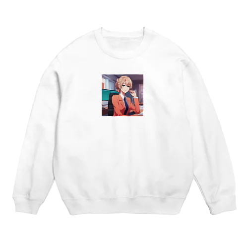 新米OLが仕事にだんだん慣れてきた様子！ Crew Neck Sweatshirt