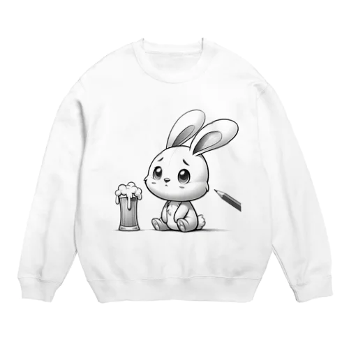 可愛いウサギ(ビール)02 Crew Neck Sweatshirt