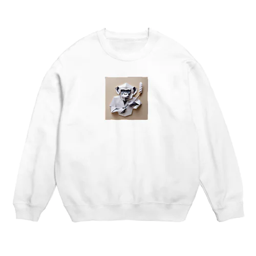 ice meets　オリガミチンパンジー Crew Neck Sweatshirt