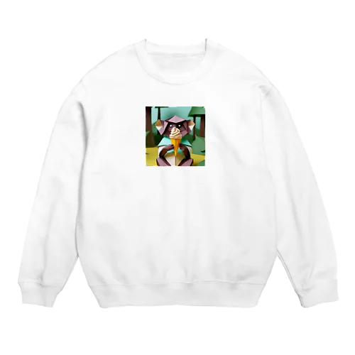 ice meets オリガミマーモセット Crew Neck Sweatshirt