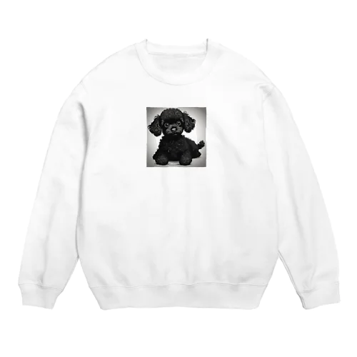 可愛い黒色トイプードルグッズ Crew Neck Sweatshirt