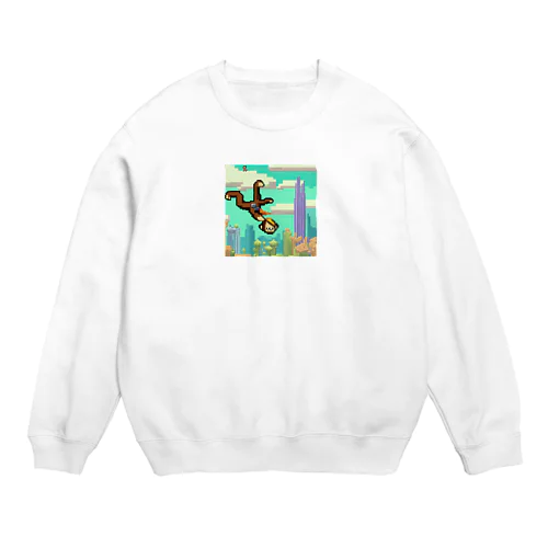 スカイダイビングの冒険猿 Crew Neck Sweatshirt