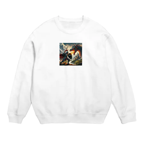 騎士とドラゴン Crew Neck Sweatshirt