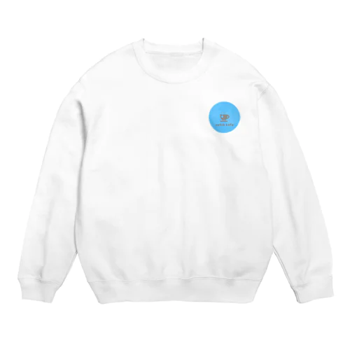 neko cafe（ブルー）デザインイラスト Crew Neck Sweatshirt