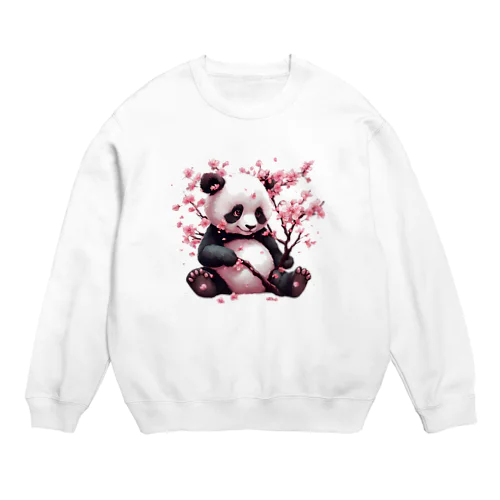 パンダと桜 Crew Neck Sweatshirt