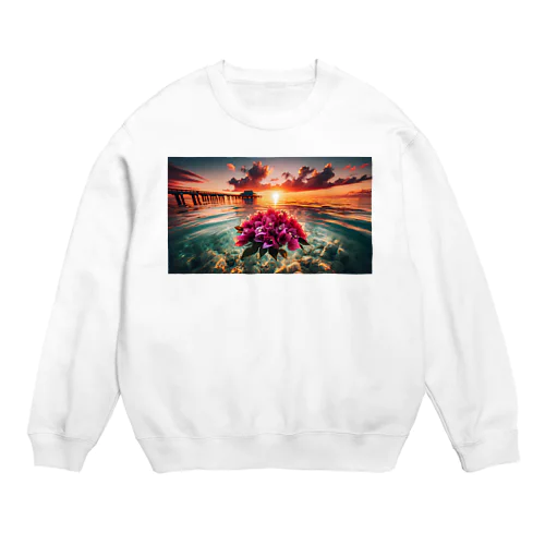 夕日 海 花束 1 Crew Neck Sweatshirt