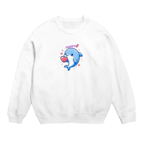 可愛いイルカちゃん🐬💞 Crew Neck Sweatshirt