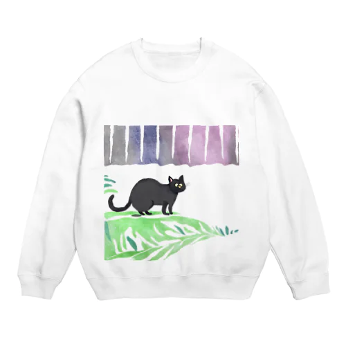 なんか抜けてる黒猫 Crew Neck Sweatshirt