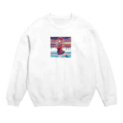 スケートをする女性 Crew Neck Sweatshirt