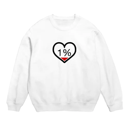 のこり残量1％ Crew Neck Sweatshirt