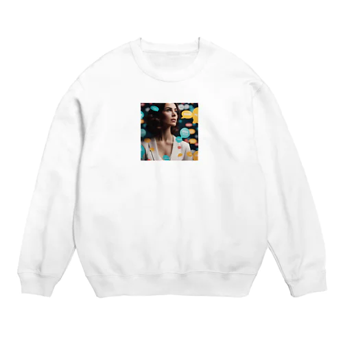 物知りな女性 Crew Neck Sweatshirt