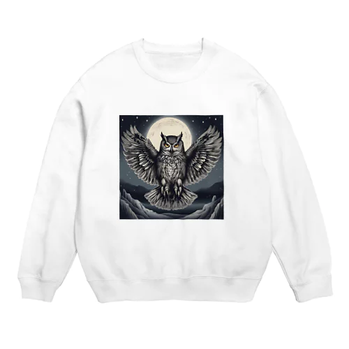 森の哲学者オウルくん Crew Neck Sweatshirt