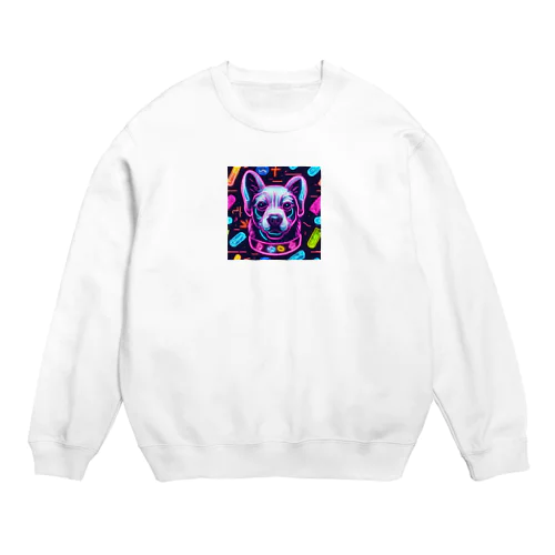 neon dog Crew Neck Sweatshirt