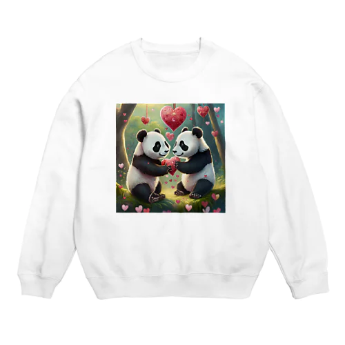 パンダハート Crew Neck Sweatshirt