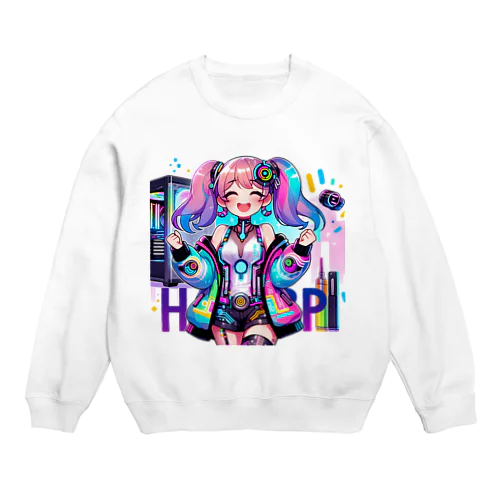 ゲーミング少女ピーシースリー Crew Neck Sweatshirt