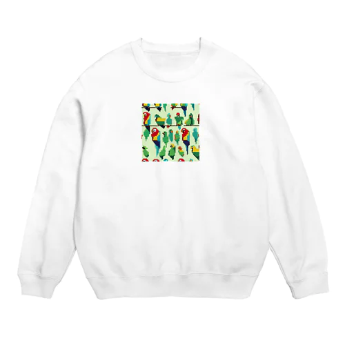 ドット絵　インコ Crew Neck Sweatshirt