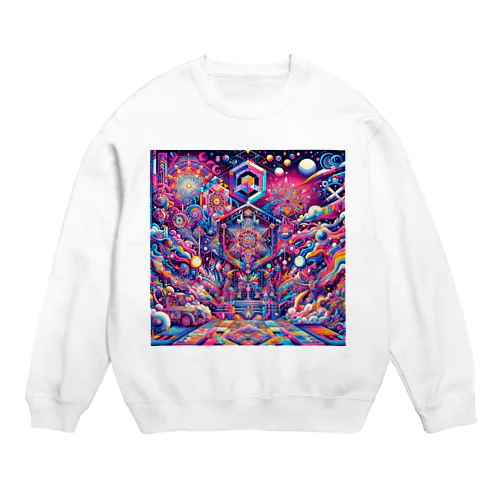 神聖リリスちゃん神殿 🌈💞31.サイケデリック宇宙アーケード商店街 Crew Neck Sweatshirt