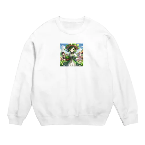 ほうれん草をモチーフにしたアニメキャラクター「スプリナ」 Crew Neck Sweatshirt